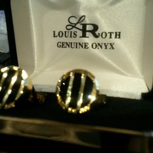 Louis Roth Geniune Onyx men's cufflinks